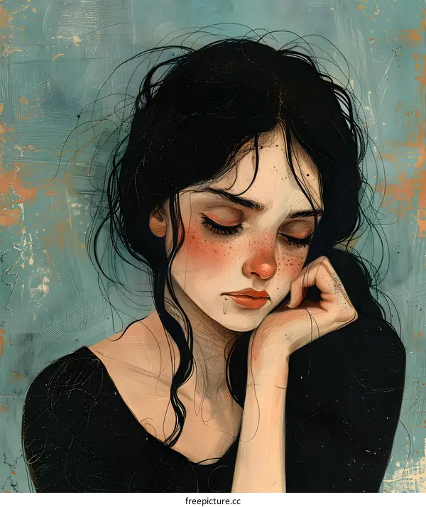 portrait of a sad girl