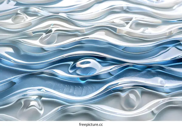 Blue and white abstract waves