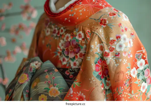 A kimono with a floral pattern