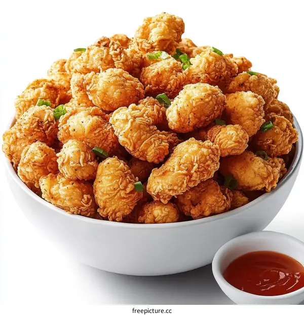 Crispy Fried Chicken Bites in a Large Bowl
