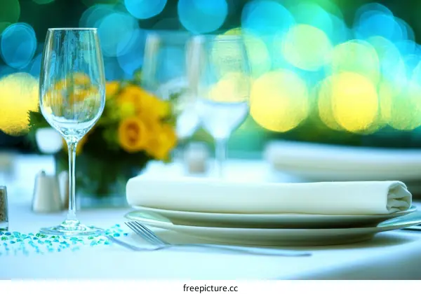 Elegant Table Setting with Bokeh Background