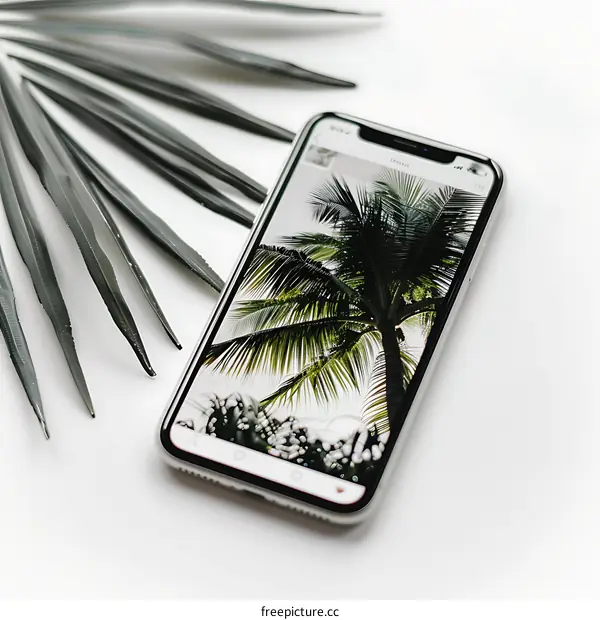 Palm Tree Phone Screen Minimalist Background