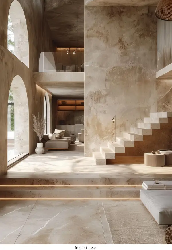 Modern minimalist interior design living room