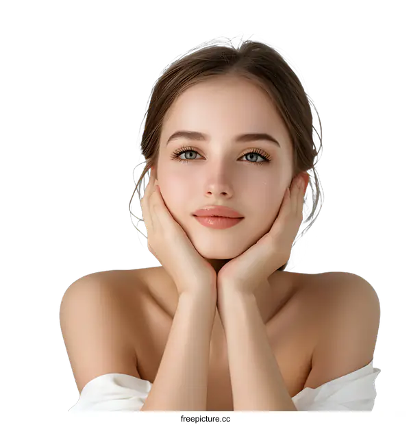 [Transparent Background PNG]Beautiful Woman with Makeup Portrait