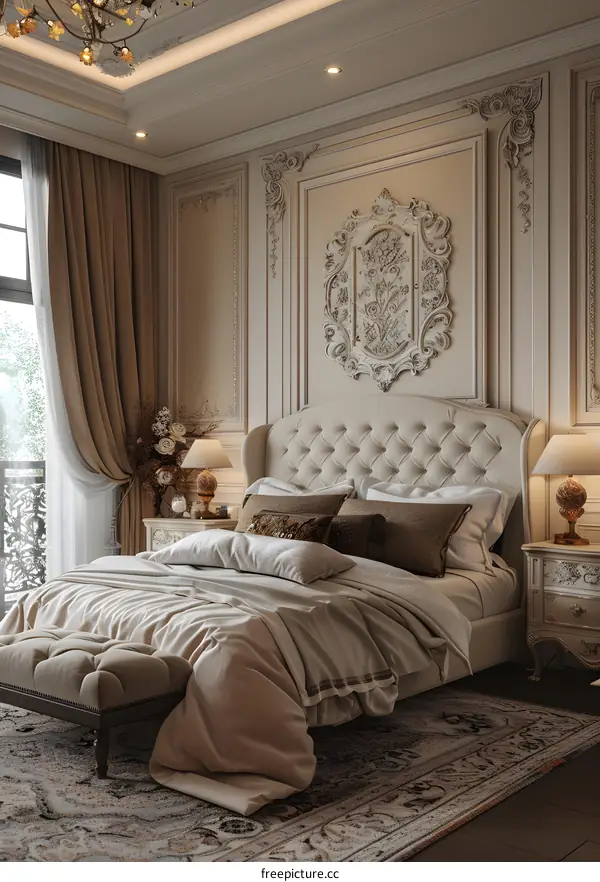 European-style luxury bedroom