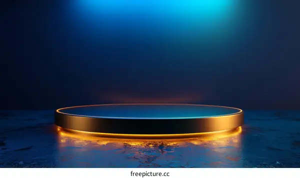 3D Blue and Gold Podium for Award Ceremony