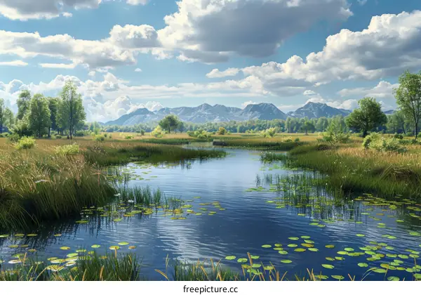 Serene Wetlands Landscape