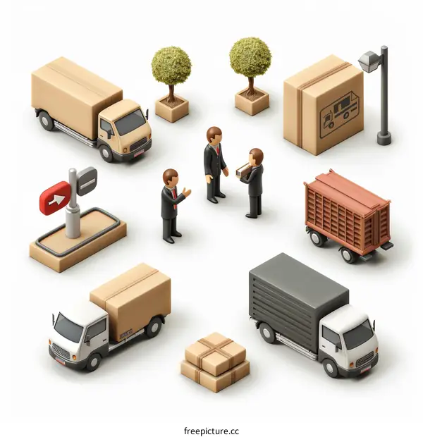 Businessmen Discussing Logistics and Delivery of Goods