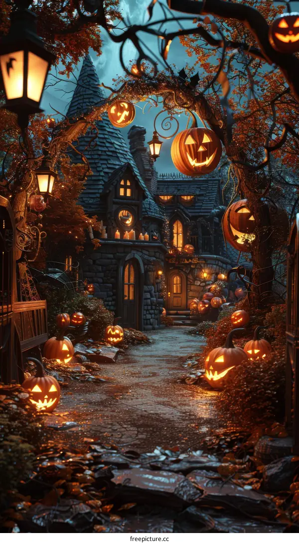 Spooky Halloween Night Haunted House