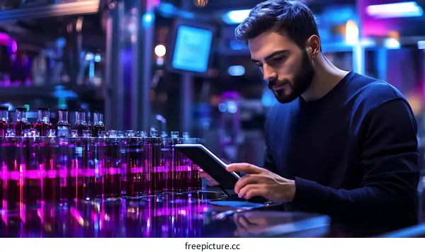 Focused Scientist Working in a Laboratory