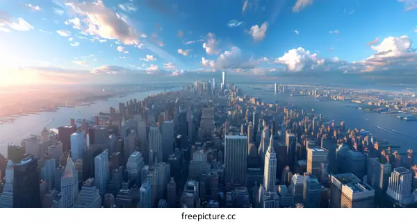 New York City Skyline at Sunrise