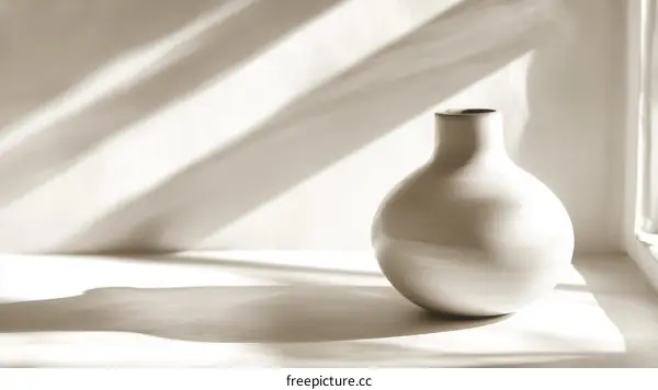 Elegant White Vase in Sunlight
