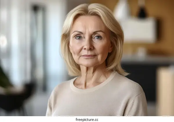 Close Up Portrait of a Mature Woman