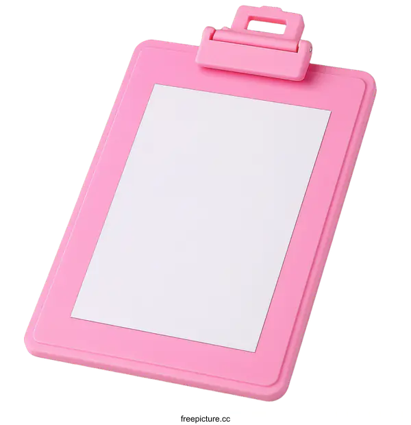 [Transparent Background PNG]Pink Clipboard with Blank Paper