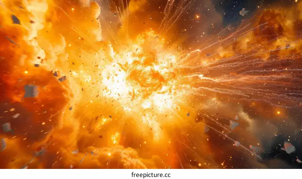 Space Explosion With Stars and Debris