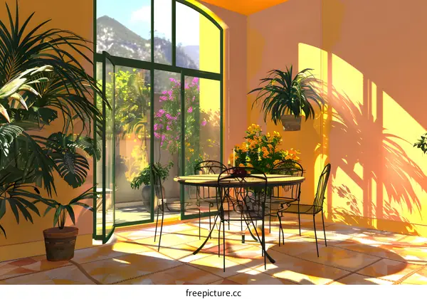 Sunny Patio With a View