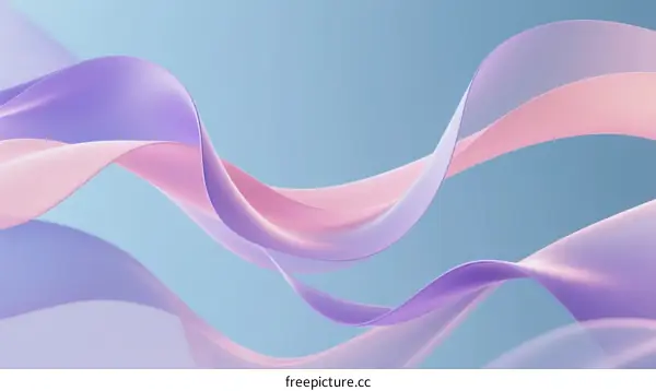 Abstract Flowing Curves in Soft Pastel Colors on Light Background