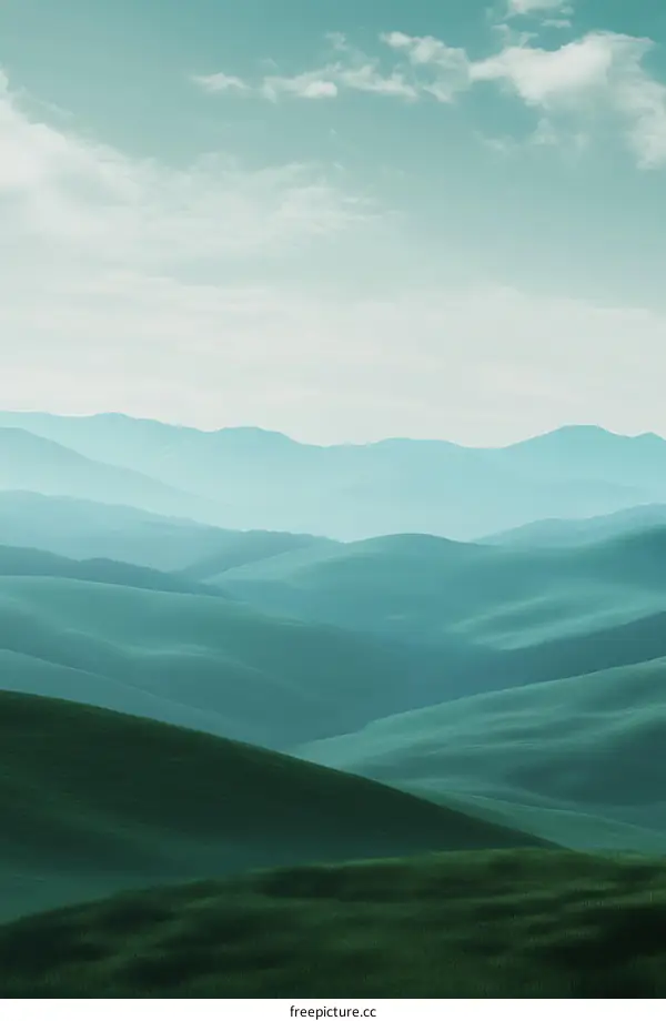 Green Rolling Hills Landscape Nature Photography