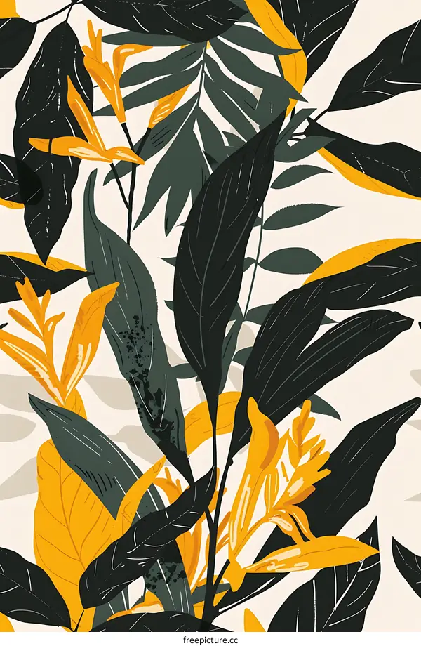 Abstract Tropical Leaves Pattern