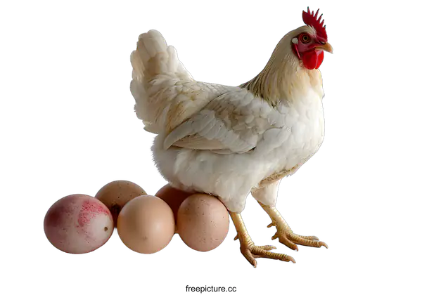 [Transparent Background PNG]Chicken and Eggs on White Background