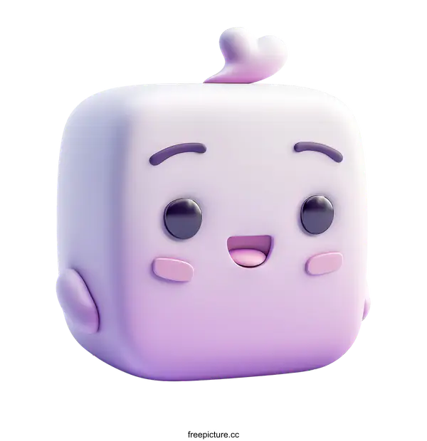[Transparent Background PNG]Cute Purple Cartoon Character With Heart