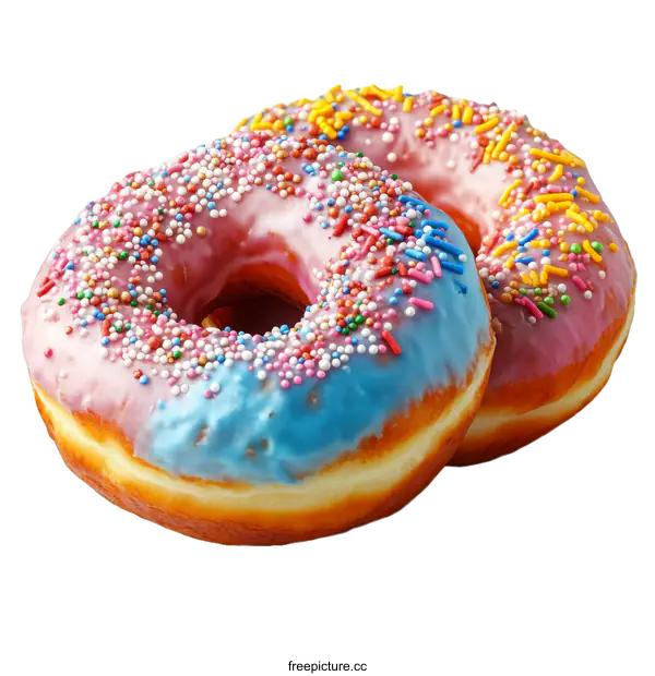 [Transparent Background PNG]Colorful Delicious Donuts on White Background