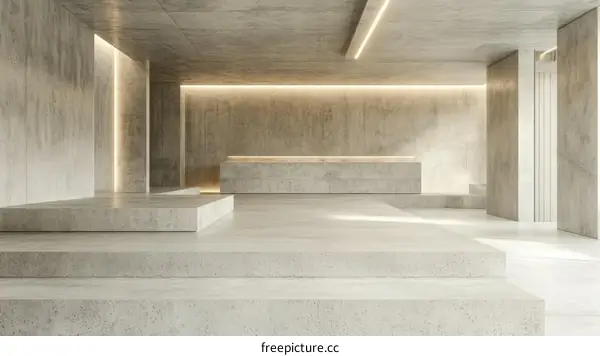 Modern Concrete Lobby Interior Design