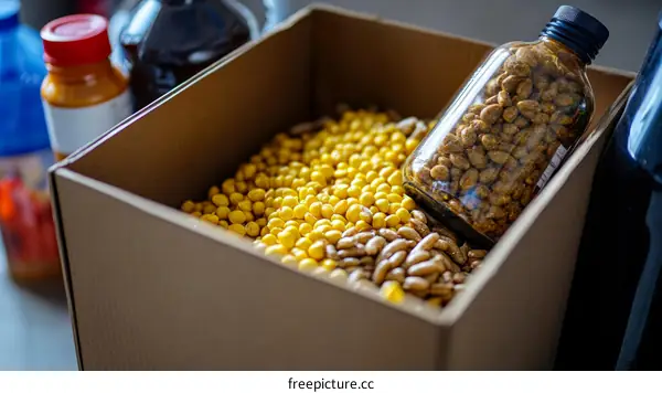 Food Storage Box with Snacks and Vitamins