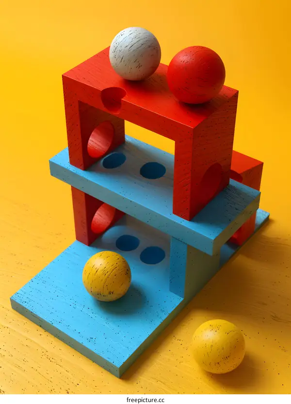 Colorful 3D structure with balls