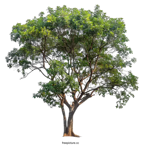 [Transparent Background PNG]Isolated Green Tree With White Background
