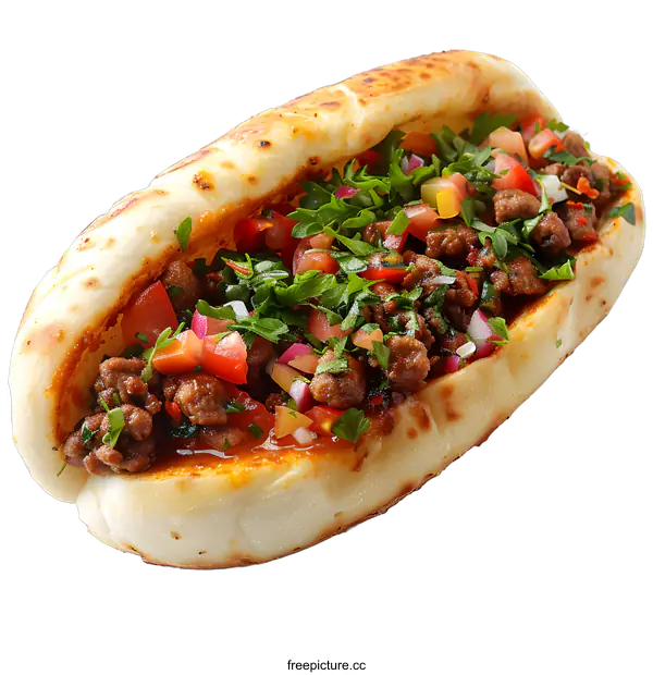 [Transparent Background PNG]Turkish Street Food with Meat and Vegetables