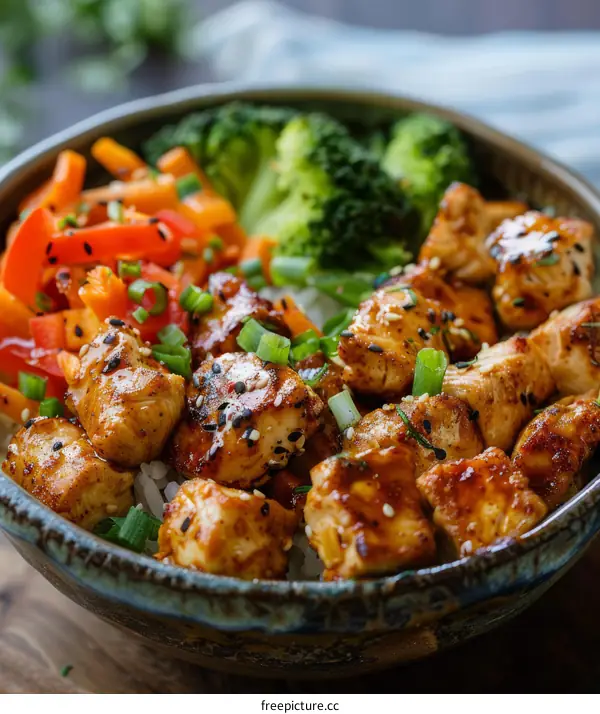Chicken Teriyaki Bowl with Rice and Veggies