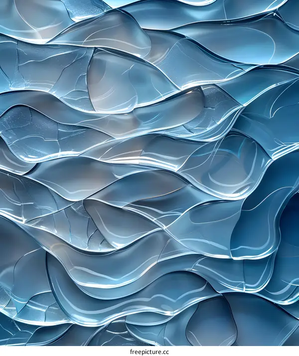 Abstract Blue 3D Wavy Design