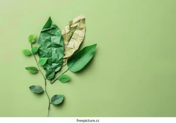 Green Leaves on Green Background