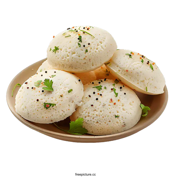 [Transparent Background PNG]Steamed Rice Cakes on a Plate
