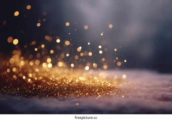 Golden Glitter Background with Bokeh Effect