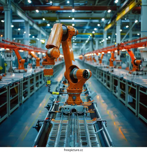 Robotic Arm in Modern Factory
