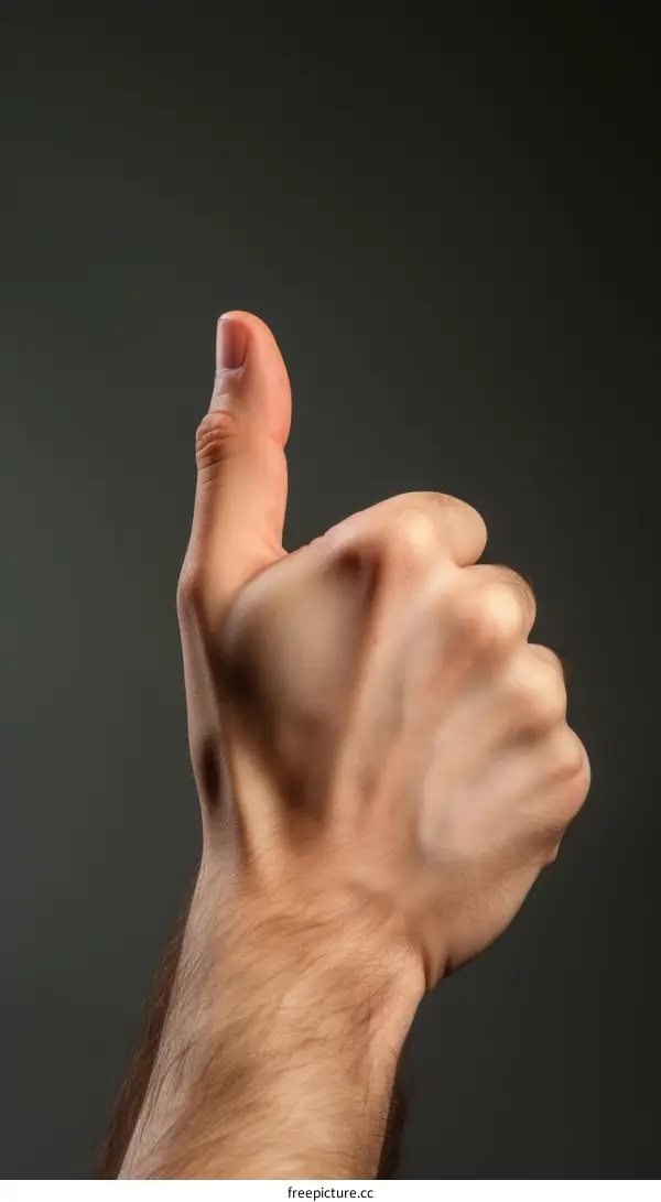 A hand giving a thumbs up
