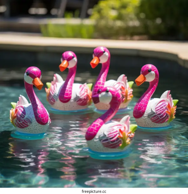 Colorful Flamingo Pool Float