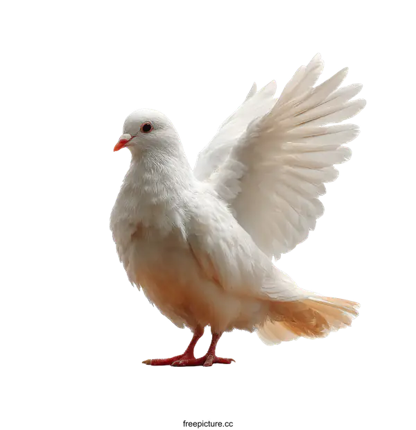 [Transparent Background PNG]White Dove with Wings Spread