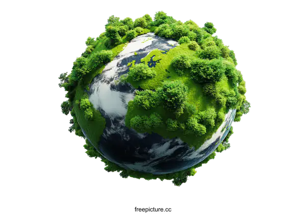 [Transparent Background PNG]Green Planet Earth Illustration