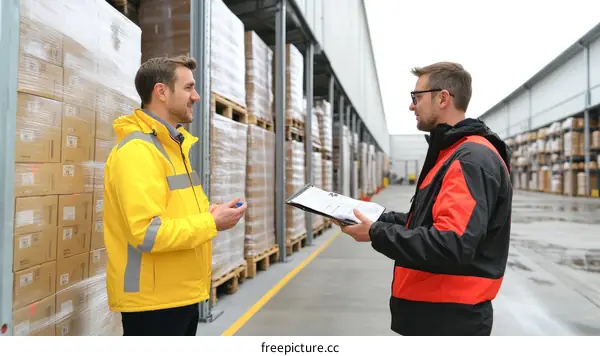 Warehouse Workers Checking Inventory