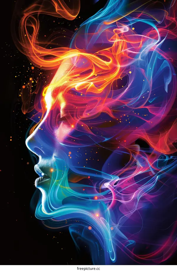 Abstract Colorful Energy Portrait