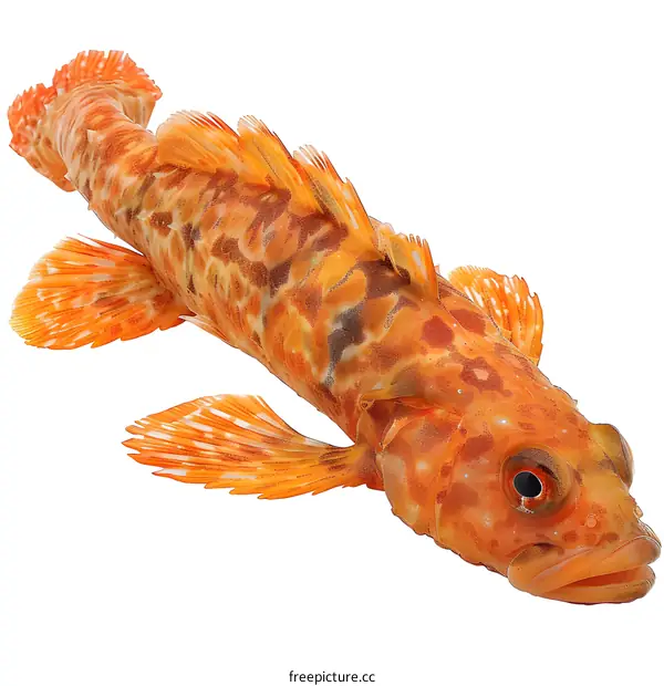 Orange and White Fish on White Background