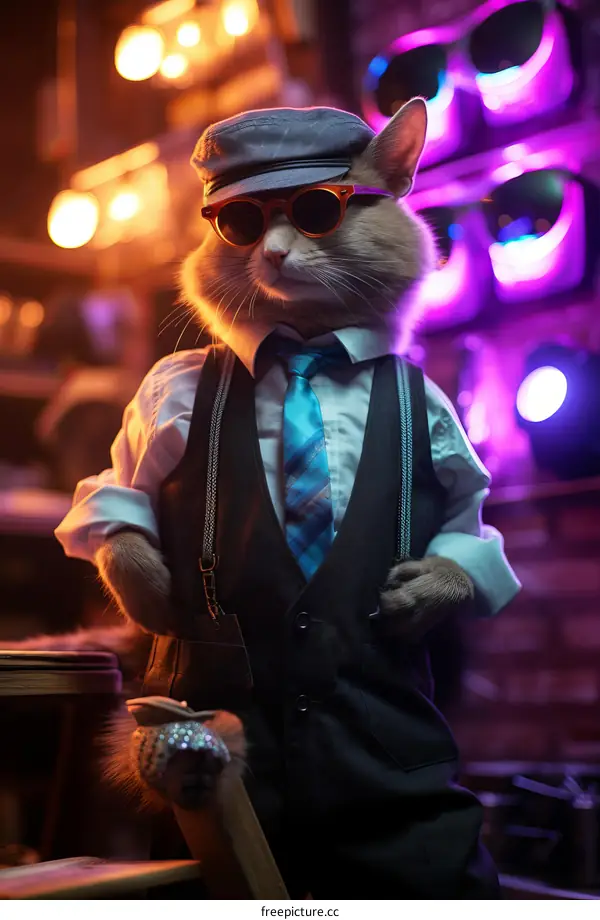 Cool Cat in a Tuxedo:  Jazz Musician with Sunglasses