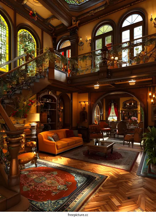 Luxury Victorian Style Living Room Interior Design