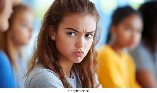 Teenage Girls Disagreement in Classroom