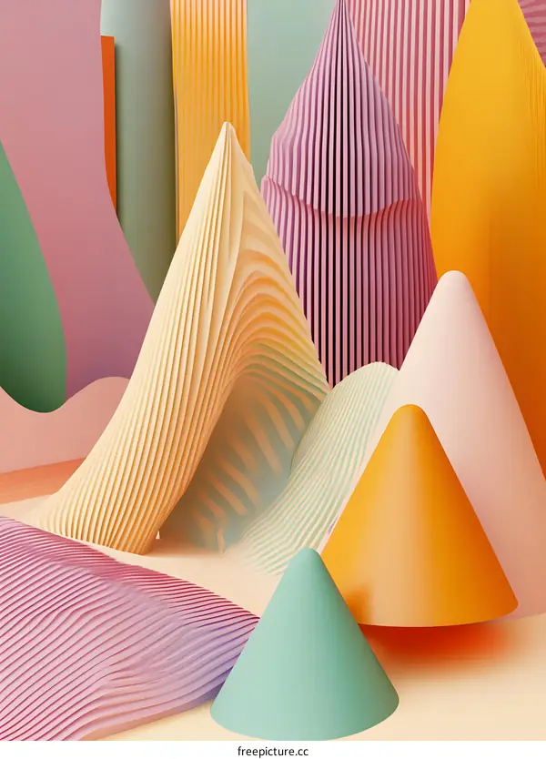 Abstract 3D Background with Colorful Geometric Shapes