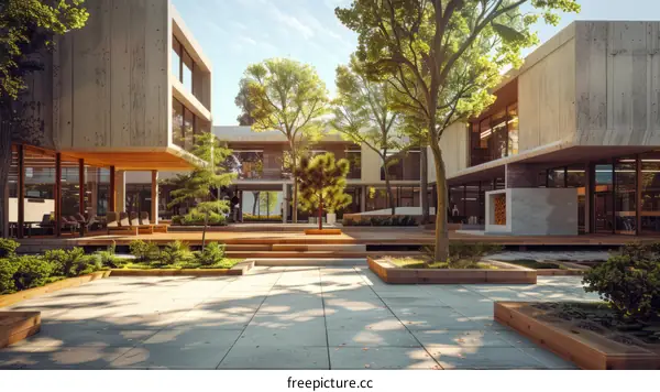 Courtyard of a Modern Office Building