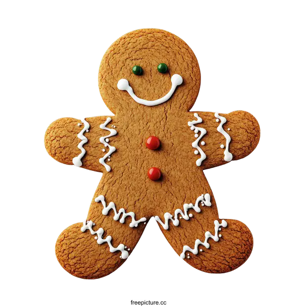 [Transparent Background PNG]Delicious Festive Gingerbread Man Cookie